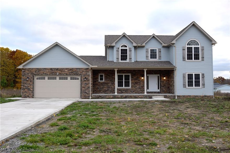 Modern design with a rustic flair, would be the best way to describe this stunning new construction. The combined use of a weathered, black and white saddle colored flooring mixed in with industrious wrought iron and distressed wood highlights gives the home a breathtaking appeal upon entry and walk around. The foyer features a two story, winding staircase with a balcony area, leading to the home’s bedrooms. The unique flooring is found throughout the first floor, where a sizeable dining room can be found before kitchen entrance. At the opposite side, a decadent study boasts a sparkling white countertop with the distressed accent wall found behind.  The kitchen and main living area command a surefire presence as hanging Edison lights illuminate the marble-esque countertops.  Back up the hardwood stairs, the bedrooms scatter across the second floor of the home. Three moderate sized rooms each feature distinct lighting, windows and closet space. A sizeable bath is located at the end of t