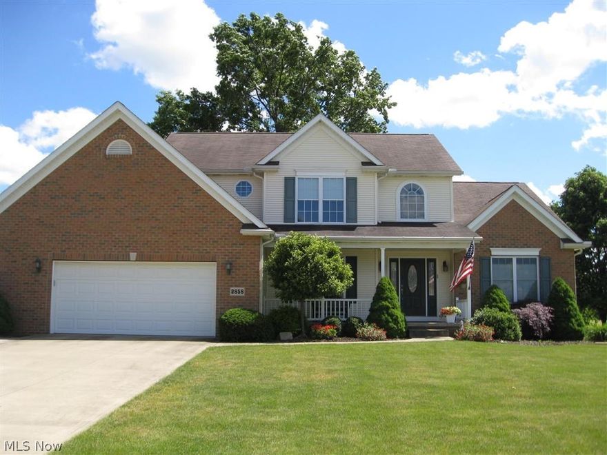 You can feel the quality as you walk through 2858 Carriage Stone, a custom built 1 1/2 story home built by Doug Byler. The open floor plan begins with the foyer entry, flowing into the 2 story great room which offers panoramic views through the wall of windows. The great room features a gas fireplace flanked by built-in bookcases and cabinets. Lots of natural light in the dinette, and well planned kitchen, offering a breakfast bar, island, pantry, wine rack, and beautiful hickory cabinets. Use the sun room year round! First floor master suite has cathedral ceiling, full bath with a walk-in closet, double vanity, garden tub, and separate shower. A mudroom, 1/2 bath, and first floor laundry complete the first floor living space. The second floor has a large loft area, 2 bedrooms, and a full bath. A recreation room, and another finished area in the basement give extra living space for this immaculately maintained  home. 
The Enclave offers a neighborhood swimming pool, and club house.