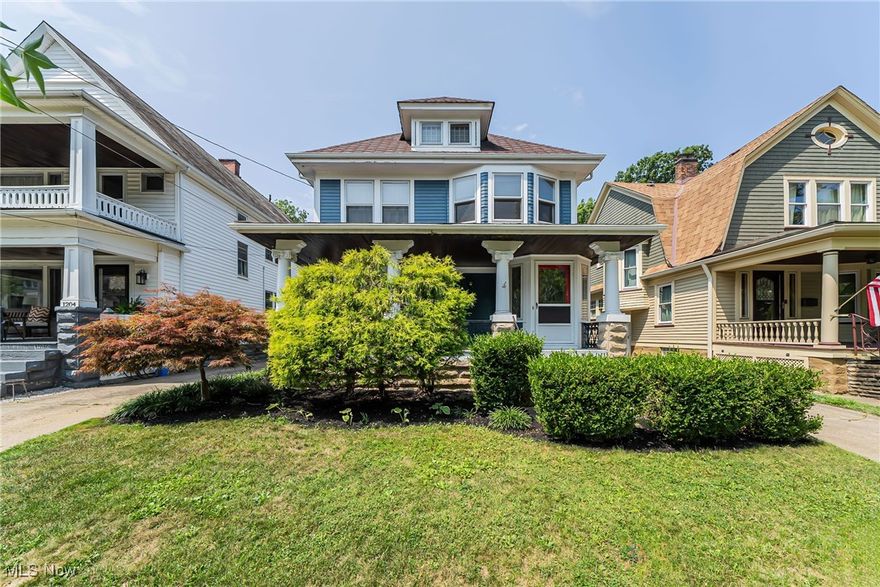 Welcome to this delightful 4-bedroom, 1.5-bath home located on a great street in Lakewood. As you approach the large porch, you'll notice the freshly painted exterior. Inside, the trend continues with fresh, neutral paint throughout. The first floor boasts high ceilings, hardwood floors, and a striking two-sided staircase. Upstairs, you'll find 4 spacious bedrooms and an updated full bath. The walk-up third floor offers additional living space or a potential 5th bedroom. The expansive basement features a half bath. Outside, enjoy a fenced yard and a 2-car garage. For any questions or to schedule a private showing, please reach out!