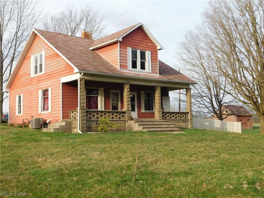 Charming 4 bedroom home in a country setting within  minutes from Warsaw,  the high school and fire department. The main floor has had a face lift done with fresh paint, exposing and redoing of the hardwood floors, adding tile floor in kitchen while maintaining the turn of the century era charm with the higher ceilings and wide trim. The first floor contains kitchen, living room, dining, 1 bedroom, bathroom and laundry. The upstairs needs some work and has 3 bedrooms with hardwood floors throughout. The spring house and the two story barn add to the rusticity of the property and has pasture with good fence. Currently the home receives 200,000 cubit feet of free gas and had a new water well in 2017.