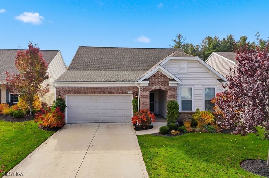 Welcome home! This lovely, move-in ready Cape Cod in Arbor Chase of Copley provides low maintenance living in a beautiful setting. This home offers one-floor living with an open floor plan and 9 ft ceilings. Two bedrooms, two full baths, office/den and laundry room on the main floor; and a third bedroom, third full bathroom and a large flex room on the second floor.  Neutral decor and laminate flooring throughout. The main living space is ideal for entertaining - white kitchen cabinetry, granite countertops, stainless steel appliances, large center island, pantry and stone fireplace wall in the family room area. The back door opens to a peaceful, private retreat with professionally updated patio/deck and landscaping. It is the perfect spot to relax with your morning coffee/tea or evening beverage. Attached  two-car garage with storage. Full roof replacement (2020) Conveniently located with easy access to highways, medical centers, shopping and restaurants.