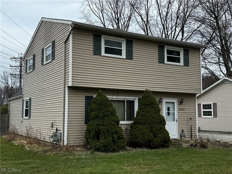 Welcome to 37845 Erie Rd. Willoughby.  Bring your tool box, paint brushes and color palette and create your perfect home.  This three bedroom, 1 1/2 bath colonial has a 1st floor laundry room, spacious family room with sliders to the backyard brick patio.  This is a true fixer upper that gives you the opportunity to create sweat equity for you and your family. Don't delay call today.