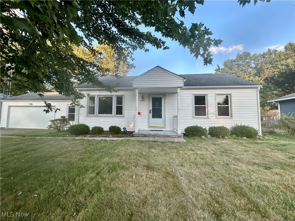 Welcome to this adorable Ranch on .81 Acres in Austintown. 3 Bedrooms and 2 Full Bathrooms. Hardwood Floors, Nice 3 Season Sunroom overlooking the expansive backyard. Large garage with a back garage door. Well maintained one owner home. Move in ready.