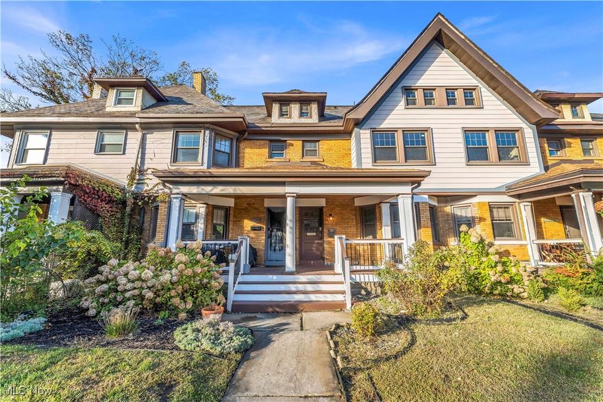 Step inside this beautifully updated Lakewood townhouse that perfectly blends timeless character with modern comfort. Make your way up to the covered front porch, ideal for relaxation. Inside, you’re greeted by a bright and welcoming living room featuring large picture windows, a beautiful fireplace with a classic mantel, and refinished 100-year-old pine floors that flow throughout the home! Continue into the spacious eat-in kitchen, remodeled with modern finishes — including gorgeous countertops, open shelving, an island with sink, seating, and pendant lighting, and stainless steel appliances: fridge, dishwasher, stove, and microwave. This space is designed for both function and style. Down the hall, you’ll find two comfortable bedrooms, along with a full bathroom featuring a tiled tub surround and sleek modern sink. Retreat to your incredibly spacious private 3rd-floor master suite, a true oasis with natural light, and a stylish ensuite bathroom boasting a standing shower and modern finishes. The full basement provides plenty of storage, laundry hookups, and epoxy-coated floors, adding a clean, polished look. Outside, enjoy off-street parking, new windows, and central air for year-round comfort. This property sits in a prime location in one of the most highly sought-after areas of Cleveland. It’s surrounded by newer residential townhomes, making it a hub for new city residents, and it’s walkable to boutiques, restaurants, nightlife, parks, and schools. Just minutes from downtown Cleveland and downtown Lakewood, where many community events take place throughout the year, and close to Lakewood Park, which sits right on Lake Erie with stunning views of the Cleveland skyline. Plus, there’s easy access to highways and main Cleveland thoroughfares, making it a breeze to get to other areas of the city. Don’t miss your chance to own a piece of Lakewood’s history — updated for modern living! This won’t last long! Schedule a showing to see it for yourself!
