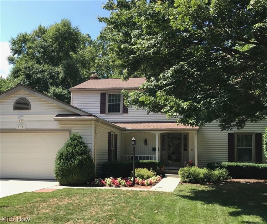 This spacious four bedroom Colonial  is located on one of Bay’s most charming cul-de-sac streets in the heart of Bay Village. This beautifully maintained home is move-in ready with neural colors throughout. The eat-in kitchen has new flooring and appliances. The cozy family room offers hardwood floors and a gas fireplace. A formal dining room, living room, and half bath round out the first floor. Upstairs, you will find four spacious bedrooms with lots of closet space and two full baths. The basement offers additional space for storage. The park-like backyard  boasts a stamped concrete patio and professional landscaping. Recent updates include a new driveway  in 2015 and new electrical box in 2019. This is a great family home in a friendly neighborhood with an excellent school district.