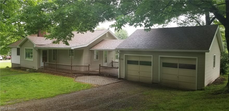 Lovely 3 bedroom ranch on a large 1+ acre level lot. There is a family room as well that has a closet and is only in need of a door to become a large 4th bedroom if needed. Below the carpet is hard wood flooring. Between the kitchen and garage is a covered breezeway large enough for entertaining or outdoor dining. The land also includes the parcel across the road.