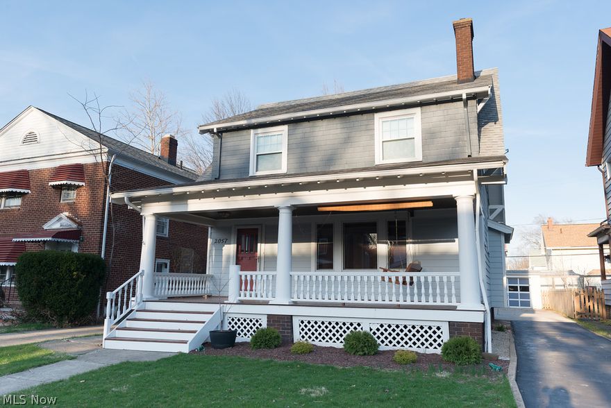 Look at this lovely 3 bedroom, 1.5 bath colonial in Western Lakewood.  With over 1400 sq ft, this home is move-in ready! Unwind on the expansive front porch that has been refinished with mahogany wood. Updated eat-in kitchen features maple cabinets and plenty of bright dining space. The family room shows a wood-burning fireplace and the formal dining room has leaded glass built-ins. Be pleasantly surprised to find a rare, large walk-in closet in the master bedroom. A partially finished basement adds additional entertainment space. Fresh paint and natural wood throughout. Newer windows in the majority of the home with custom blinds, newer electrical box and newer furnace with central air added in 2010. Enjoy the fully fenced spacious backyard. Come see today!