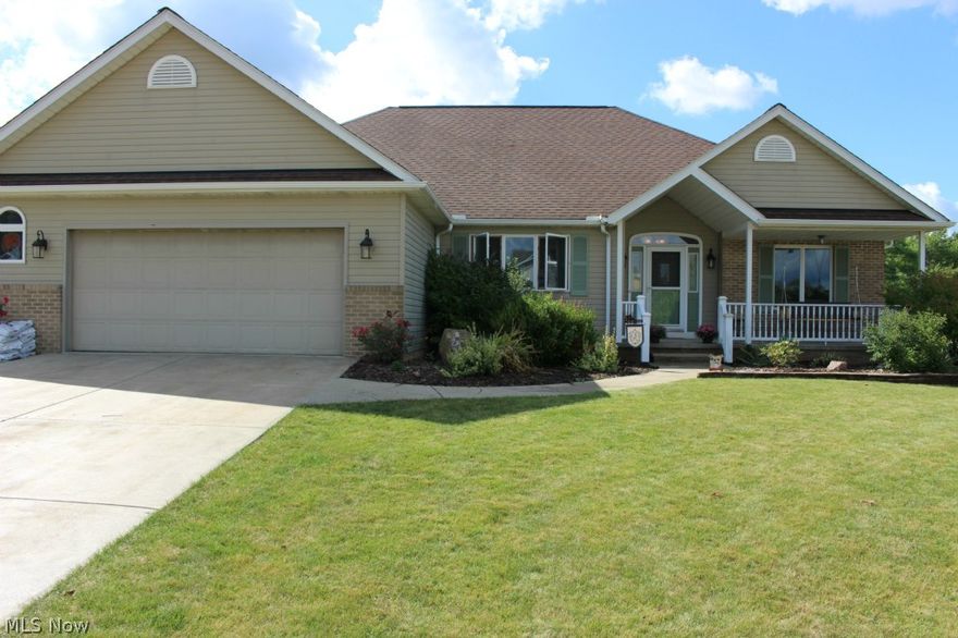 Custom Built Ranch with very open floor plan!  The home offers 3 bedrooms, 3.5 baths, 2228 square feet of living space on the 1st floor.  In addition, there is a professionally finished basement with theater room, custom bar, and a recreation area that is big enough for a pool table, ping pong table, fuse ball table and a gaming table (see photos).  As you enter the property through the front door you come into a beautiful foyer with ceramic tile flooring and vaulted ceilings.  The foyer leads you to a huge great room that features a gas fireplace, newer carpeting, and plenty of natural light.  To the left is the Eat-in Kitchen with oak cabinets with pull out drawers, plenty of counter top space, and an eating area big enough for large table.  The formal dining room is currently set up as a play area with built-in shelves but could easily be converted back to a dining room.  Other features include a fenced in back yard with stamped concrete patio and a oversized 2 car garage with work