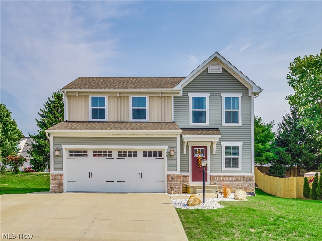 Built in 2017, 107 Northwood Lane shows like a model home. Boasting trendy décor, this 3-bedroom 2.5 bath is move-in-ready. The sundrenched kitchen features ample cabinets and counter space, sizable pantry, new wood grained vinyl floor, a wood planking accent wall and glass slider that exits to the patio. An open floor plan allows a nice flow from the kitchen to the roomy great room. The mud room located as you come in from the garage is the perfect place to hang your coats and remove your shoes. A wide staircase leads to the second floor that includes the spacious master bedroom with ensuite bath and a walk-in closet. The second and third bedrooms both have nicely sized closets and another full bath plus a convenient second floor laundry completes level 2. The finished room in the basement is currently being used as an office. The exterior of .the is picture perfect and includes a delightful patio. Homes are moving fast, and you do not want to miss out on this one. Call for yo