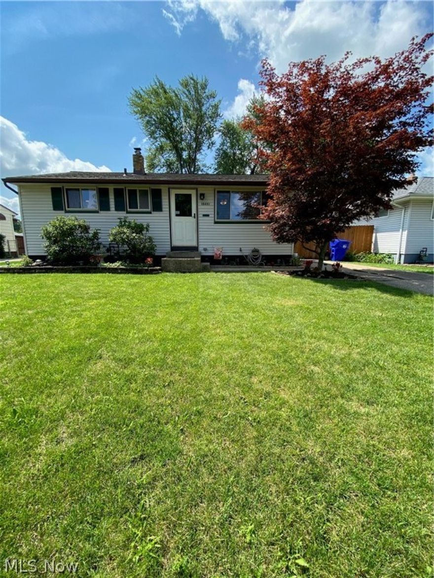 Welcome to this updated 3 bedroom home located on the quiet side streets of Brook Park. This cozy, ranch style, home features 3 bedrooms and 1 full bathroom off the main living area. The kitchen, with countertops, flooring and sink updated in 2021, overlooks the large backyard and patio. A full, partially finished, basement has both living and storage space with a washer and dryer included. Outside in the private fenced in backyard the large stone patio leads to an above ground pool and deck. Other outdoor features include a propane fire pit, storage shed and single car garage. Recent updates include A/C (2020) Garage Doors & Roof (2020), HWT (2021). All kitchen appliances included.