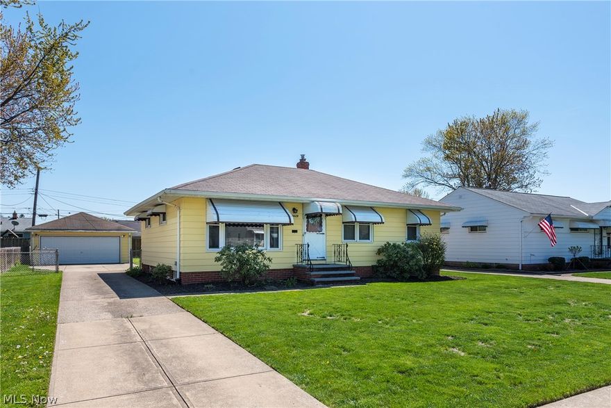 As Clean as they come! Must step inside to appreciate the care this home was given by long time residents. Kept in great repair & features Spacious Living room with HDWD floors, Large vinyl window adds lots of natural daylight. Dining Room with wall of built-in China cabinet for lots of storage. Eat in kitchen offers all appliances. All three bedrooms feature large closets & HDWD floors. Wonderful Mid-century finished lower level family room with bar, large laundry room, private wood room, 2nd full bath, large pantry & walk in closet. Glass block windows, HWT 2014. Large covered patio to enjoy the fenced in yard. Two car garage with opener. Vinyl tilt in windows through out! Updated Electric box  Peace of mind 1 year warranty included. SOLD AS IS.