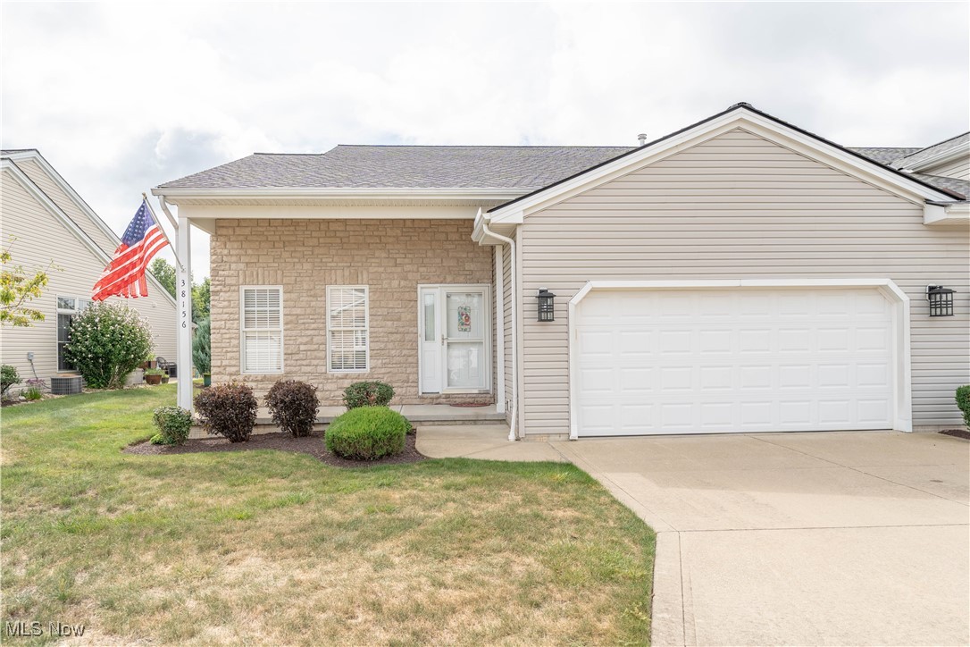 Beautifully maintained 3 Bedroom, 2.5 Bath Ranch Condo in sought-after Cross Creek Village! Over 1,700 sq. ft. with a bright, open layout featuring a spacious kitchen with bar seating and all appliances, plus a vaulted living room with gas fireplace and natural light. The large primary suite offers two walk-in closets and a private bath with jetted tub, shower, and double sinks. One of the few units with a full basement—partially finished for 1,000+ sq. ft. of extra living space and plenty of storage. Enjoy outdoor living with new Trex steps leading to a concrete patio. 2-car attached garage. Rare find—don’t miss it!