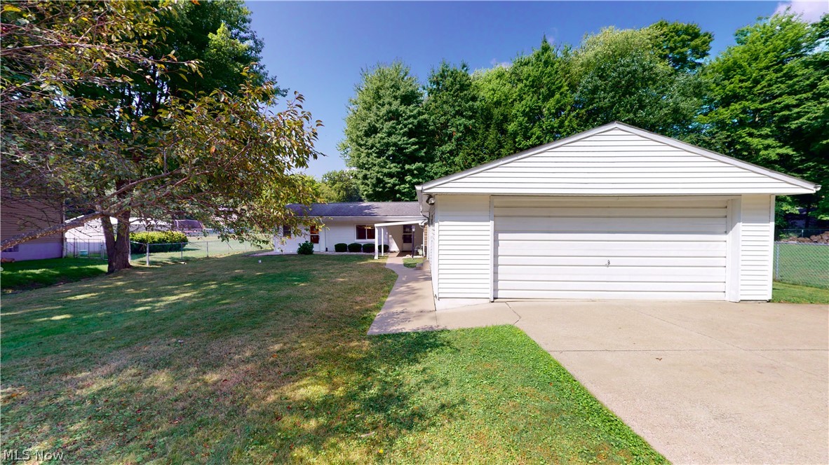 Cute 3-bedroom Ranch/Bungalow (one bedroom upstairs) with large living room, updated kitchen with nice size eating area, two bedrooms, full bath and large storage/laundry/furnace room on first floor. There is also a "bonus" room great for an office, school room, work-out, etc - you decide what you want it to be. Upstairs is the 3rd bedroom (no closet but attic storage area). Huge front yard with oversized two-car detached garage and double-wide driveway with extra parking space. Most windows are newer, newer roof and furnace, A/C-2019. Shed and patio are only backyard area (see photos). Two front patio/porch areas for enjoying your days!! Home Warranty included. Make an appointment today to see your new HOME.