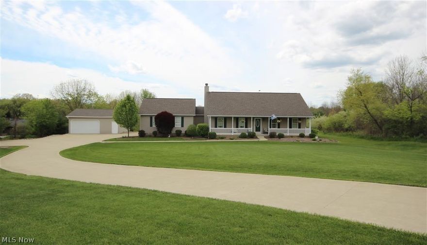 Beautifully presented & in pristine condition this 2007 built Ranch comes with a finished loft, basement/rec room with separate stairs to garage & oversized 2.5 detached garage..  Top of the line updates since purchase include but not limited to: additional concrete drive ’11, wood floors ’12, patio door ’12, clear water system -unit ’11, kitchen- granite tops-u/mounted sink- garbage disposal- stainless steel appliances ’12, water heater ’14, washer & dryer ‘12/’15, storm door ’12 , lush landscaping & more. The great room w/stone fireplace, has a vaulted ceiling incorporating a fully appliance kitchen w/ granite tops- dining room and exits via the laundry room to the attached garage. The master suite has a walk-in closet- private bath and window seat, 2nd first fl bedroom comes with an ensuite bathroom. The upstairs houses has an enclosed loft room with a view of the private vista - used as an office or huge bedroom. The finished lower level w/stairs to the garage, adds approx. 928 sq.