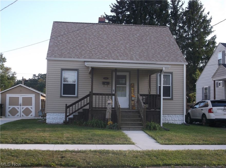 Very nice home that is ready to move in. New in the last 12 months- vinyl siding, roof, gutters, trim around windows, concrete driveway, sidewalks, paint, water heater, furnace and central air. Chimney re mortared and new cap installed Sept. 2023. Large, private fenced back yard with 2 storage sheds, patio. Bonus room on first floor could be a third bedroom or office. This home has everything. Range, refrigerator, micro wave, washer and dryer.