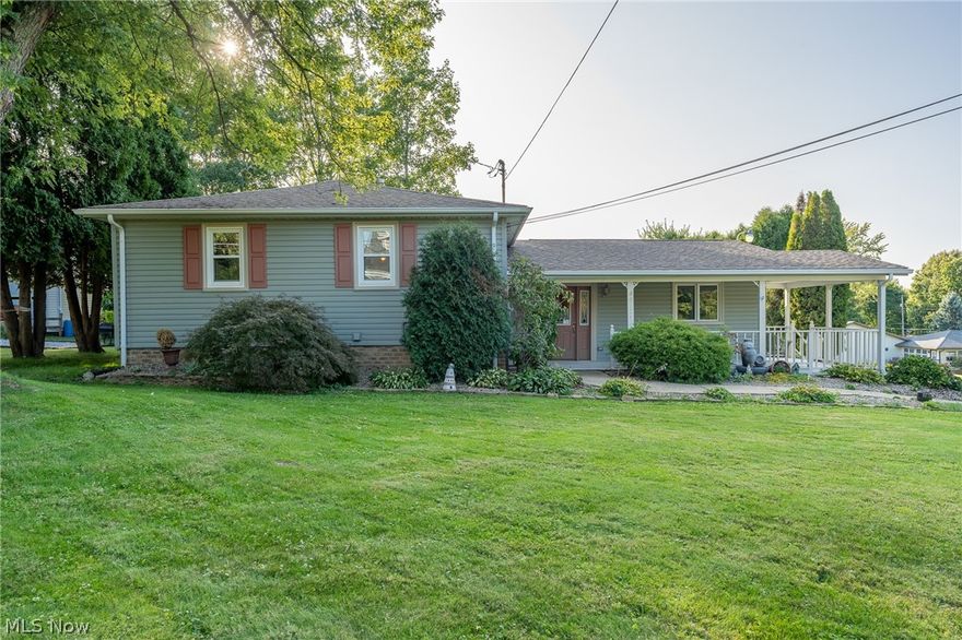 Hidden treasure in Lake Township, North Canton City Schools. Over 2700 sq ft with an addition added on. This home is much larger than it looks. Inside you have 3 huge bedrooms and 3 full bathrooms. A finished lower rec room for additional space. Large open eat-in kitchen. Very unique floor plan. Wonderful wrap around front porch. Awesome covered back patio off of the all season room. Enjoy your outdoor space and private sanctuary. 2 car detached garage.