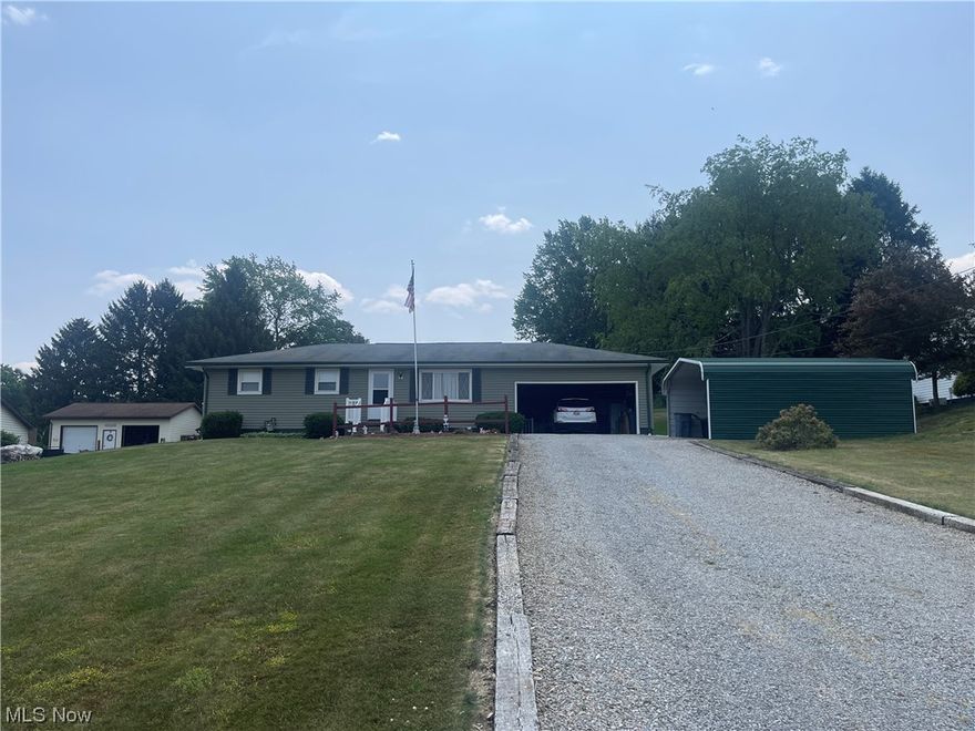 This beautiful 3-bedroom, 1 bathroom ranch sits on almost a half-acre. Meticulously cared for by one owner for over 30 years, this home features 3 main floor bedrooms, an eat in kitchen and brand-new carpet in the living room and hallway. The home also features a two-car garage, large carport and shed. The basement has been waterproofed and provides a ton of storage space. All kitchen appliances transfer with the home.
