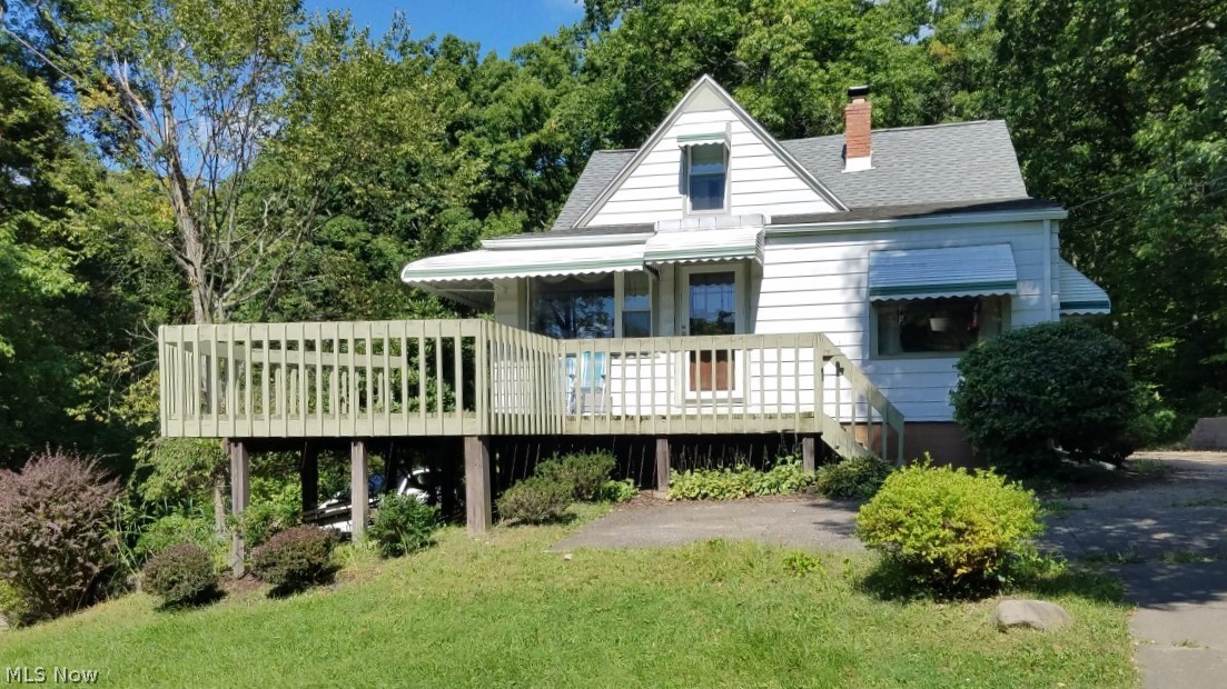 Unique Multi Unit property on a total of 6 beautiful wooded acres (2 parcels). 2 Separate homes. Front home is a 3 bedrm, 1 full bath cape cod. 1 bedroom down and 2 bedrooms up. finished walk out basement, 2 level deck. 2 car garage. Back Home is 2 bedrm, 1 full bath ranch. tenant occupied. Each home has its own septic system, separate water, gas and electric. 40 x 20 Outbuilding with full electrical usage. Front home has central air. Back home has window units.
2-car garage. vacant land parcel 486-05-009 is also part of this sale and is 2.04 acres. total of 4.518 acres being sold together.