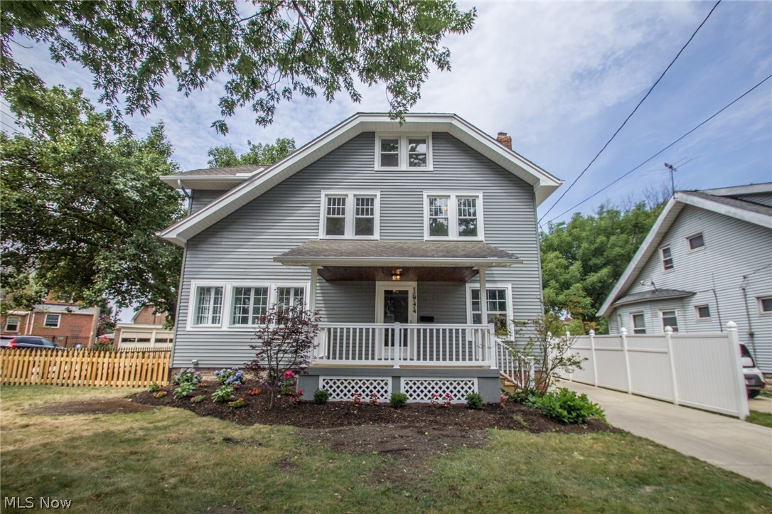 Fully renovated 2300 total sq.ft Colonial nestled in Western Lakewood off Riverside Dr with views of the Metroparks from the backyard! The updated vinyl siding, driveway, 30yr tear off roof(2004), charming front porch, professional landscaping & new fenced in yard(2016) boast attractive curb appeal from every angle! This home was thoughtfully renovated w/ its charm left intact, while updating the home for today's living! Refinished hardwood floors & crisp white crown molding flow throughout the open floorplan. The living room features original built-ins w/ lead-glass windows & fireplace w/ custom built wall & mantle w/ hidden outlets & housing to seamlessly hang your flat screen TV. Delightful dining room w/ original built-ins & window seat. Updated Kitchen featuring KraftMaid Shaker Cabinets w/ dovetail drawers, soft-close doors, under cabinet lighting, granite counters, wood plank style ceramic floors & New High End Stainless appliances. Sunroom w/ walls of windows allow you to enjo