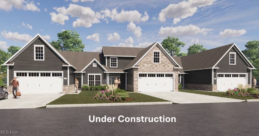 The Abbey plan efficiently utilizes its  main floor living space, offering all the modern features you expect. It includes an open-concept Great Room with a fireplace, beamed ceiling, and access to an ample size deck, alongside a traditional Dining Area and a spacious Kitchen. The Kitchen features a casual dining nook with a bay window and bar seating, upgraded appliances, quartz counter tops, under cabinet lighting and a wine cooler. The split bedroom design ensures maximum privacy for the Master Suite and the Second/Guest Bedroom. The Master Suite includes a private bath with a tiled shower and a walk-in closet. The Second Bedroom, situated off the foyer, also has a walk-in closet and access to a second full bath. The Laundry Room provides additional storage with another walk-in closet. A distinctive feature of the Abbey plan is the staircase off the foyer, leading to an upper-level bonus area. This versatile space can be finished as a flexible room or a third bedroom, offering even more living options. The basement is plumbed for a bathroom and has an egress window. Stop into the model during office hours to see the impeccable quality, lifestyle choice options and upgrades that are available when you build from the ground up!