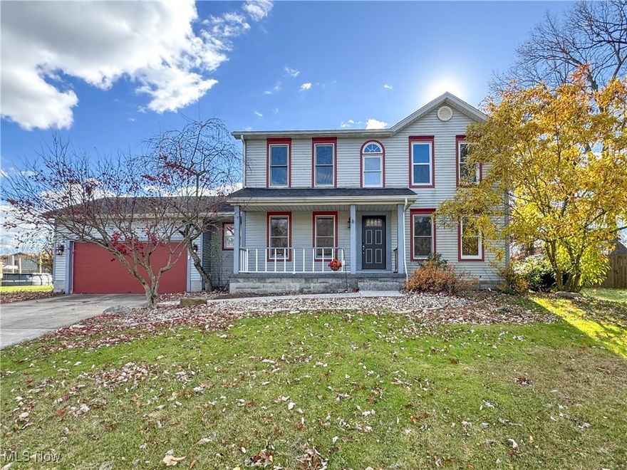 Welcome to this beautifully maintained home in a quiet, established Austintown neighborhood! Featuring brand new carpet throughout and a fresh coat of paint, this 3-bedroom, 2.5-bath home is move-in ready. The spacious eat-in kitchen offers an island and matching appliances, complemented by a formal dining room perfect for entertaining. The generous master suite includes a walk in closet and a large en suite bath for added comfort. Downstairs, the waterproofed basement features durable Naturestone flooring, and the updated furnace provides efficiency and peace of mind. Enjoy the outdoors with a large backyard ideal for play, pets, or gatherings, and relax on the covered front porch—spacious enough for two rocking chairs. A 2-car attached garage completes the package—schedule your private showing today!