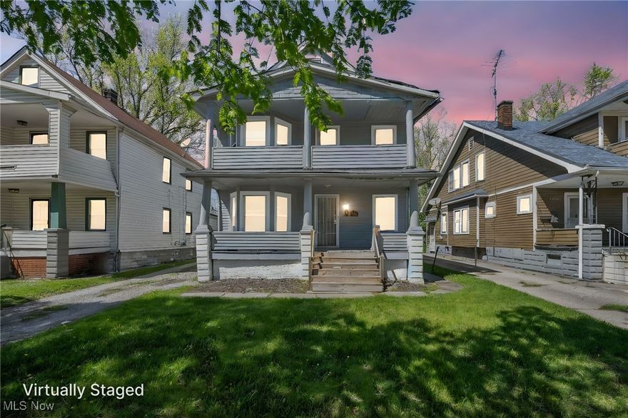 Welcome to this impressive duplex located near the Mt. Pleasant area of Cleveland. Both units feature 2 bedrooms and 1 bathroom, offering substantial income potential for any investor. The basement is accessible from the exterior of the back of the property. This property is seeking someone's special touches to further enhance its value. The bottom and top unit are now both vacant. 

 Please book all showings through ShowingTime and use the keypad located on the front door for the bottom unit and use the lockbox on the front door for the top unit.