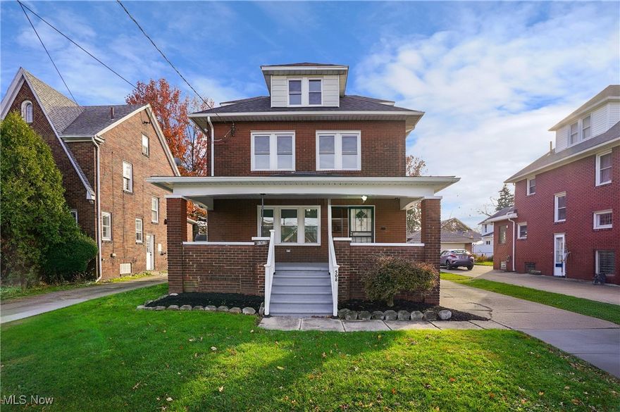 Fully Remodeled, Spacious 4 BR Brick Colonial in Akron's North Hill area.  Great Highway access.  Walkable neighborhood to schools and shops.  New White Shaker style Kitchen, with Granite counter tops.  Fully updated Bathroom.  New flooring, paint, lighting, trim and doors throughout..  New Windows/ doors, Roof, Furnace, C/A, Water tank, plumbing, and Electrical. 2 Car Det Garage.  Big Front Porch.  This is a Fannie Mae HomePath Property.