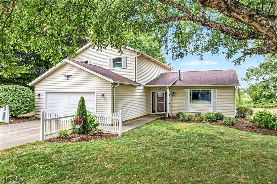 There are rarely homes for sale in this lovely cul de sac neighborhood!  Don't miss your chance to own a four bedroom, three bathroom home in Brimfield Township, Field School district.  Welcome to a quiet neighborhood with mature trees and a backyard that opens up to an agricultural field.  This well cared for home has a floorplan that meets everyone's needs, a spacious two car garage, a backyard storage building and an extra-large back deck. You can move right in, or you can update flooring and paint to suit your style.  All appliances stay.  Low maintenance with newer HWT (2024), windows (2021), roof (2015).