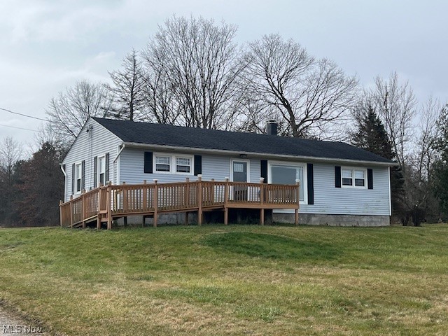 Welcome to your next secluded place in the country. This 3 bedroom ranch sits on a quiet hill on a 1 acre parcel in southern Medina County in the Cloverleaf School District and features 2 full baths that have been updated with granite counters and ceramic tile floors. There are many updates of replacement windows, roof, carpeting and paint as well as vinyl siding. Relax on the ample front deck that overlooks the countryside that features an accessible approach with a ramp for a wheelchair. Plenty of storage in the kitchen cabinets with granite counters. A smaller enclosed rear porch is a great place to remove dirty shoes and hang up coats. The expansive living room with recessed lighting has an enormous picture window overlooking the large front lot and the laminate flooring makes for easy clean up. The basement has been waterproofed and there is a large finished carpeted room that could be a den, rec room or man-cave. Easy access to I-71 near the Lodi Outlet Mall. Contact your favorite REALTOR to see it today!