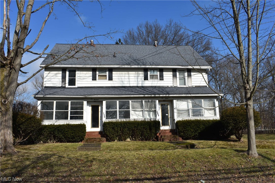 Must see, spacious duplex. This duplex is a gem with soaring ceilings and unpainted original wood mouldings waiting for a little refurbishment. 4 bedroom unit has been remodeled with a first floor owners suite, with double closets, first floor laundry, and first floor full bathroom. Eat in kitchen plus a dining room and 3 more bedrooms and full bath upstairs. Each unit has its own separate area of the basement, separate utilities and separate covered porches. 3 car garage, oversized lot with yard space for each size. The 3 bedroom side also has a formal dining room, the 3 bedrooms and full bath are upstairs, laundry in the basement. Now ready for new occupants and easy to show. Good rental history and income producing through the years.