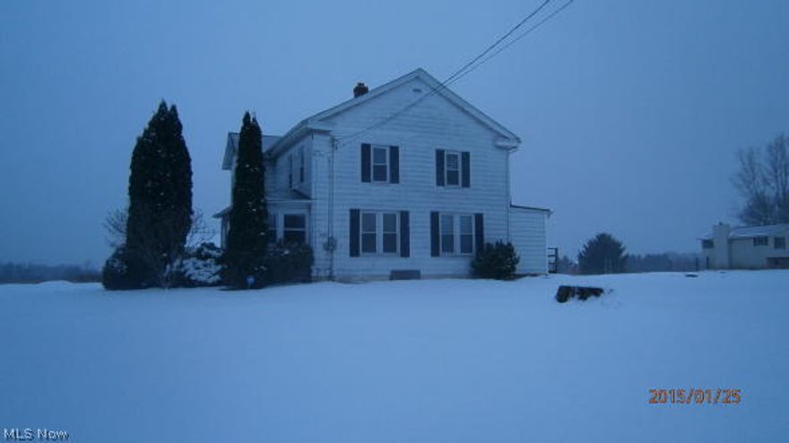 Farm house with many improvements made and some either under way or can be negotiated. Sits on .96 acres, This home has plenty of space (over 2700 sq. ft.) large kitchen, dining area, large bedrooms, two access stairs to second floor, 2. 5 baths,  upgraded septic, 4 car garage and a great country setting. Newer energy efficient furnace, upgraded electric panel to 200 amp service, roof less than 3 years old, updated kitchen cabinets and more. Property is very near the center of Edinburg with a Ravenna address. Southeast Schools.
This will not last long at this price. Owner wants offer.