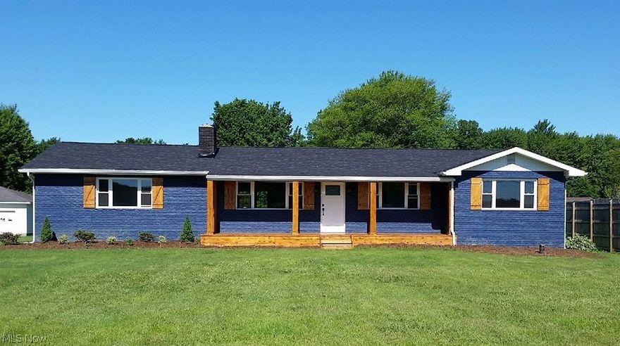 Absolutely stunning throughout the entire home! This home features 4 bedrooms, 2 full baths, attached 1 and 1/2 car garage, full basement, and open floor plan! True bamboo wood flooring throughout the home, 3 of the bedrooms have been carpeted. Brand new doors, windows, roof, hot water tank, furnace, electrical panel, central air, new well, and much more! This home also features a new kitchen with Kraftmaid cabinets, farm sink and custom island with unique lighting and butcher block top. There is also a custom built barn door inside! The bathrooms also feature Kraftmaid vanities and the one shower even features a large bench to sit on! This home has a custom built front porch, shutters, updated deck in the rear, a large pole barn and 5 great acres to enjoy! This is a must see home!