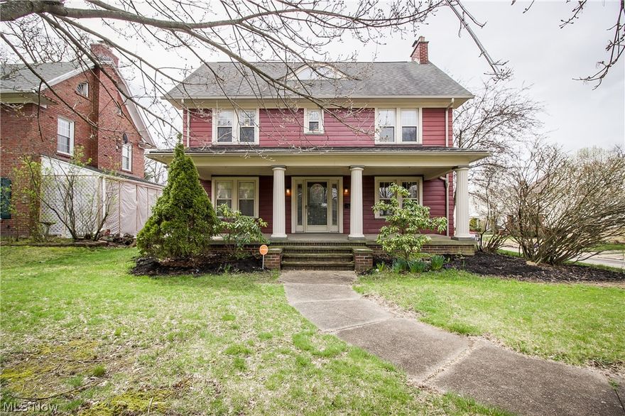 LOCATED IN HISTORIC RIDGEWOOD - one of Canton's oldest communities!  The large columned porch is a wonderful place to enjoy hot summer days overlooking the quaint brick street.  Step inside to the foyer which is centered between the living room and dining room.  In the living room, you'll find a fireplace, crown molding, large trim and hardwood flooring.  French doors separate the living room from the sun room which would make a perfect home office!  The formal dining room also has wide trim, crown molding, hardwood floors and leads into the kitchen with built in dinette and convenient access to the patio.  Head upstairs to the 2nd floor where you'll find a huge master bedroom with fireplace, window seat and double closets.  There are 2 more bedrooms with ceiling fans on this level with a full bath and tub/shower combo.  Up a few more steps to the finished 3rd floor with 2 more large bedrooms and another full bath with a view from the unique eyebrow window!  There's plenty of storage s