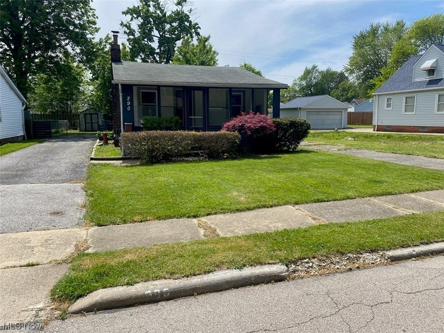Great opportunity for a first time home or investment property! This two bedroom ranch home has so much potential! Large eat-in kitchen that is L-shaped with an abundance of windows! The living room offers a fireplace and access to the enclosed front porch. Fenced in back yard ! Easy access to freeways and close to shopping and other local amenities!  Restaurants surround the area!  Make this home your own!