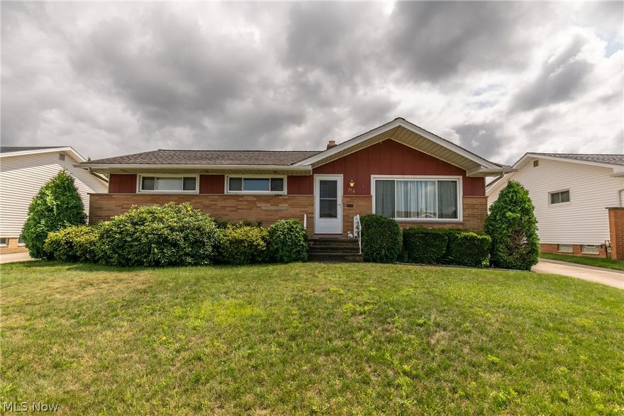 Welcome Home to this 3 bedroom 1.5 baths. 2.5 car garage. Close to Shopping, Churches, Schools, and transportation. Minutes to I 77 and downtown or Akron. Newer Roof / slider 2012 /Hot Water Heater 2016 / Glass block windows / full finished rec room with extra BR or private office work space. Hardwood floors thru out most of the rooms. Great Neighborhood don't miss out, not many  ranches in this price point. Enjoy the summer nights on 16x9 covered patio. Seller is providing American Preffered one year home warranty.