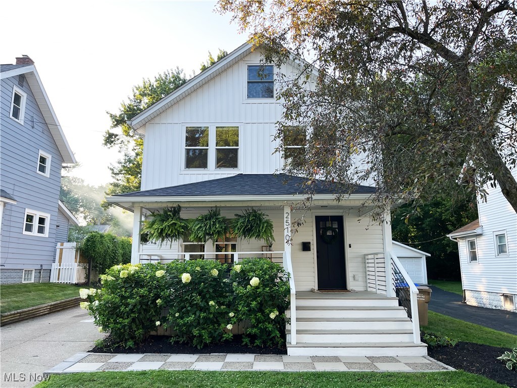 Fall in love with this charming 4-bedroom, 2-bath colonial, thoughtfully renovated to offer over 1,800 sq. ft. of comfortable living. Just a short walk to downtown Cuyahoga Falls and the Natatorium, and minutes from Route 8, this 1923 gem blends warmth, character, and modern updates in perfect harmony.
Enjoy a spacious front covered porch— perfect for quiet mornings with coffee or relaxing evenings outdoors. Inside, you’ll find a bright, welcoming entry, a formal dining room, and a galley kitchen with KraftMaid cabinets, a large pantry, and a custom breakfast nook with built-in bench storage. The vaulted family room offers natural light, a cozy fireplace, and a full bathroom— ideal for gatherings!
The second floor features 3 bedrooms (one with built-ins and window bench), a large renovated bath with Jacuzzi tub/shower & double vanity, plus a charming third-floor attic bedroom with board-and-batten details and built-in dresser.
Enjoy summer evenings on the large deck overlooking an oversized fenced yard with a fire pit and raised garden beds.
Move-in ready featuring timeless elegance in a prime location. Schedule your private showing today!
Major Updates: Roof (2020), front siding (2021), hot water tank (2021), updated electrical & panel (2022), windows (2022), renovated kitchen & baths (2019), washer/dryer (2025).