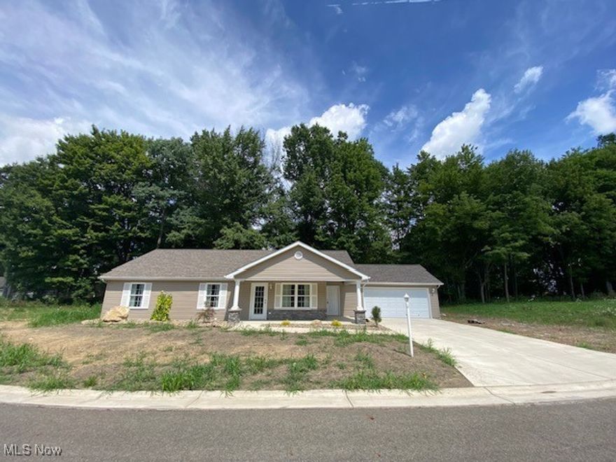 AS OF 10/1/25 CONDO FEES ($250 per month) WAIVED FOR 12 MONTHS ($3000 total) AND BUYER CLOSING COSTS PAID BY SELLER (UP TO $5000) OR CREDIT AT CLOSING IF CLOSED BY 11/15/25!!
This new construction three bedroom, two bath one story villa is NOW AVAILABLE FOR IMMEDIATE OCCUPANCY at the VILLAS AT FALCON CREST II.   Located on lot #61 (one of 13 lots in the second phase) is a tried and true open concept plan with the features buyers are looking for in a great Austintown location close to everything.  YOUR PETS ARE WELCOME with limited restrictions!  The charming front porch is a delight to decorate for the changing seasons.  The accessible plan is highlighted by the spacious kitchen featuring a huge pantry closet, farm sink and stainless appliances and leads to a back patio. The great room is light and bright. Plenty of storage throughout.  Recessed lighting and luxury vinyl tile are throughout the main area with carpeting in the bedrooms.  The primary suite has a walk-in closet, double vanities, commode, shower and spacious linen closet.  Two additional bedrooms share a full bath with tub/shower. Call for information.  One year builder warranty.