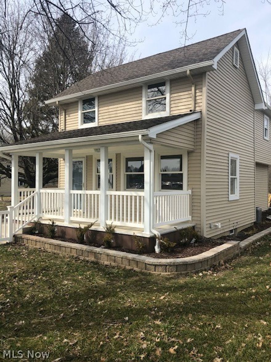 A gem for the taking located across the street from Poland High School. A two story home with a front porch and expansive back deck which overlooks a large private yard. This home has been completely remodeled both inside and out: roof, siding, electrical, plumbing, furnace, air conditioner, garage doors and more. This home includes open kitchen with pantry, 2 full baths (one with a walk in shower), 3 bedrooms, finished basement with a large laundry room. Laundry room includes counter top and storage cabinets. Basement is great for game room. Three car garage with concrete driveway. Agent owned.
