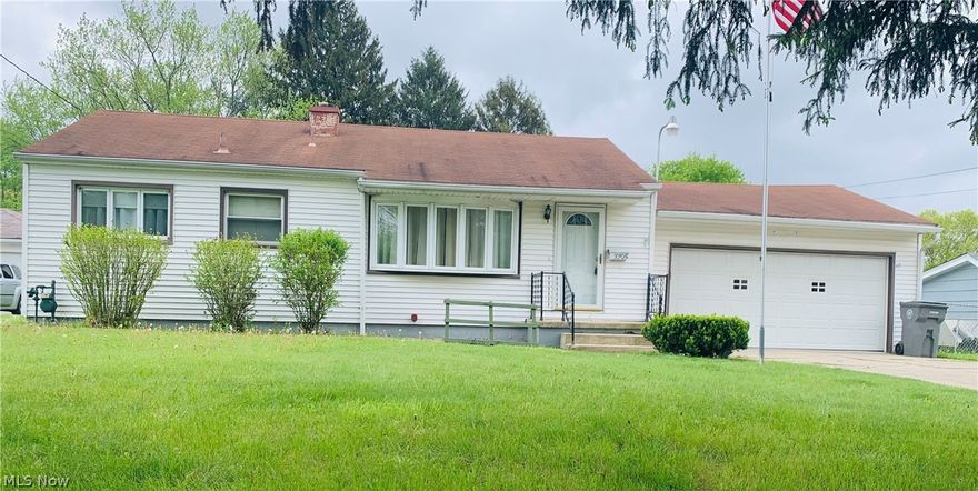 Vinyl sided ranch features 3 bedrooms, updated kitchen with tons of cabinet space, central air, and private fenced backyard with covered deck. Two car attached garage with shed, and full basement complete this adorable home.
