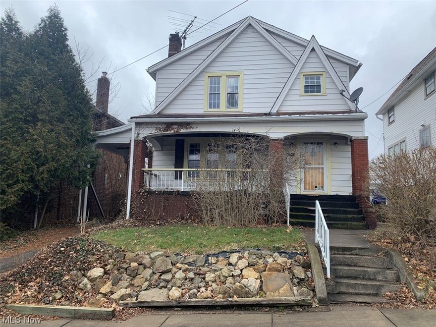 This property is being sold as-is. This would be a perfect investment property or first home with a little love. Living room includes a fireplace, with a large dining room. All bedrooms are on second level with the main bathroom. Property is across from park and ball field.