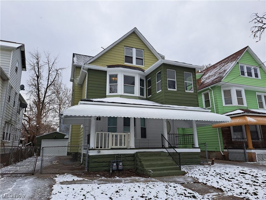 Fantastic investment! Either house hack or rent it out asap as the property is rent ready and very nice! The property needs a kitchenette and a utility split on the third floor to make it a true triplex, or it can be left as a 4 bed, 2 bath unit between floors 2 and 3. Newer plumbing, new gas meters, newer windows, fresh paint, new flooring, garage rehab, updated kitchens. cleaned up and rent ready! All 3 units are 2 beds one bath and are very spacious. Each unit has two forms of egress, accessible through both a front and back staircase. One car garage is rare for this type of property and poses the potential for storage, increased rent, or an enticing owner occupant situation.  Property is close to University circle, the art museum, the Cleveland Clinic, and Case Western Reserve. Call your favorite realtor today and do not miss out on this property!