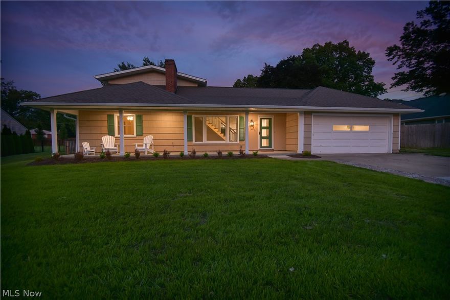 Step into this stunning new home with a 40x6 front porch nestled in a well-established neighborhood. This 4-bedroom, 3-bath gem has been beautifully remodeled top to bottom with a spacious open-concept design. The gourmet kitchen is a chef's dream, featuring soft-close, white shaker cabinets, a custom island, and brand-new stainless steel appliances, including both gas and electric ovens. Sunlight dances through the freshly painted walls, illuminating the luxurious vinyl plank flooring that graces the interior. First-floor living at its finest greets you with an owner's suite, complemented by a versatile office space, convenient first-floor laundry, and a second bedroom. The brand-new upstairs boasts 2 large bedrooms, an office or flex space, a beautiful full bath, ample storage, and a walk-in attic. A cozy ventless gas-insert fireplace in the living room adds a touch of sophistication. The expansive family room, adorned with cathedral ceilings, seamlessly connects to the outdoor oasis through a sliding door, creating an inviting ambiance for relaxation and entertainment. Outdoor gatherings are elevated on the concrete pad, surrounded by lush landscaping. A brand-new 20x20 outbuilding offers additional functionality. Take advantage of extra parking space on the newly poured concrete pad. Conveniently located within walking distance of parks and schools and just a mile from the vibrant Medina Square, this residence epitomizes refined living at its finest. When we say "new," we mean it - new roof, windows, HVAC, tankless hot water heater, plumbing, electrical, insulation, cabinets, flooring, appliances, and light fixtures. This home was done RIGHT; come and see for yourself!