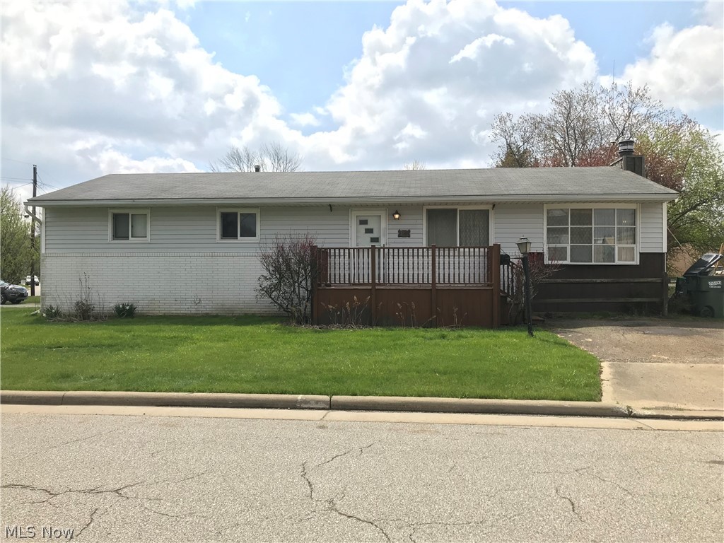 Great opportunity in North Canton! This conveniently located ranch features a large, L shaped living room/dining room highlighted by a brick fireplace. The galley kitchen leads to dinette with sliding doors to enclosed porch. Three bedrooms and full bath complete the first floor. A paneled room in the basement could be finished into a rec room. There is no garage, but there is a driveway for off street parking. This home is situated on a corner lot close to shopping, I77, & the Akron Canton airport. Add your personal touches and make this home yours.