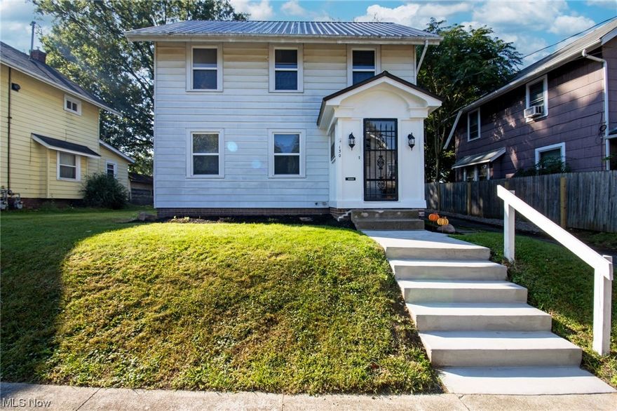 Move in ready with many updates that include a new 2023 metal roof, deck,  front concrete steps, carpets and whole house inside painted.  Insulation and windows 2013, water heater 2019. All this in an adorable 3 bedroom 1 1/2  bath  starter or rental. An added bonus is the large 3rd floor attic ready to finish for a kids play area or a man cave. Sit on the new deck and enjoy the peaceful backyard great for cookouts , swing sets for the kids, volleyball nets -enjoy.  Full dry basement detached 1 car garage added amenities.  Take a look soon and call this house your home