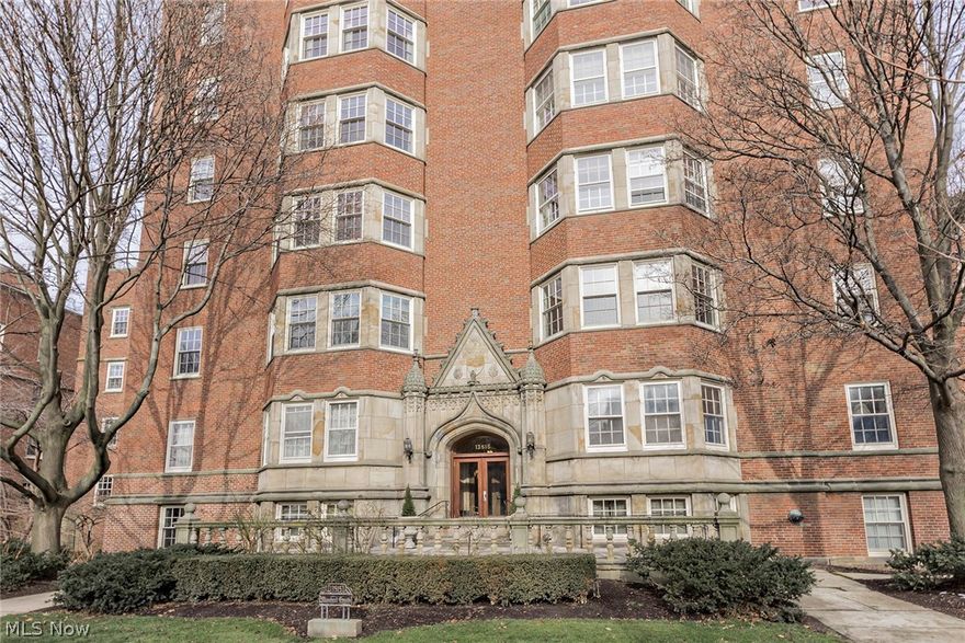 Welcome to this elegant  large unit in the West Tower of the Cleveland landmark complex of Moreland Courts. Move-in ready. Freshly painted throughout with newly refinished hardwood floors. Exquisite architectural detailing.  Large gracious entry hall, large living room with ornate fireplace, custom built-ins and beautiful large bay window. Light filled family room/library with walls of windows and detailed custom built-ins. Elegant formal dining room with dramatic crystal chandelier. Large updated kitchen with quaint dining area. Newer appliances. Master bedroom with elegant en-suite bath, two additional bedrooms with updated jack and jill bath. Laundry room with side-by-side washer and dryer and an additional guest half bath complete this unit. Central Air. 24-hour security staff. Full in-house maintenance staff. Concierge service, work out room. Easy access to University Circle, world class hospitals, Severance Hall, Cleveland Museum of Art and fine dining. Saturday Farmers Market at Shaker Square.Convenient transportation on the RTA to downtown Cleveland, professional sporting events and Cleveland International Airport. Don't miss this one....