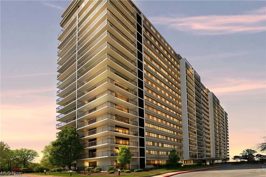 #308 - Move right into this lovely large one bedroom in beautiful Meridian originally built as a condominium featuring nice sized balcony overlooking Lake Erie and western Lakewood. One heated underground garage space and one storage locker included.  Laminate flooring is showcased throughout, including  refreshed white cabinetry, newer stainless steel appliances, lighting, and window treatments.  The building offers a full complement of amenities, including laundry on each floor, 24 hour reception, fitness center, indoor and outdoor swimming pools, sauna, jacuzzi, party room, game room, and more. No pets please.