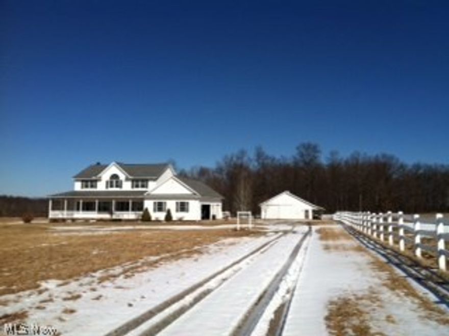 Beautiful Country estate situated on 7.5 acres in Triway School District.  Minutes from downtown Wooster enjoy the privacy of the country with the conveniences of the city within 10 minutes. The house features Custom Yoder kitchen cabinets, Kinetico water system, wrap around porch, 3 car garage, and a screened porch.  Hardwood floors on the first floor.  Master bathroom has a whirlpool bath, shower, double sinks and a walk-in closet. Laundry room has dual access from the garage and the back yard.  Loft area overlooks the foyer. Additional 1120 sq feet of unfinished basement. 

Ready for horse lovers, 4-H projects, and anyone seeking a peaceful country setting.   Front acre is planted in hay, barn is equipped with 4 horse stalls, automatic waterer.  Pasture is fenced with high tensile wire with two separate electric controls.  An electric dog fence is also in place. There are two mature fruit trees; an apple and pear. And don't forget to check out the tree house in the woods!