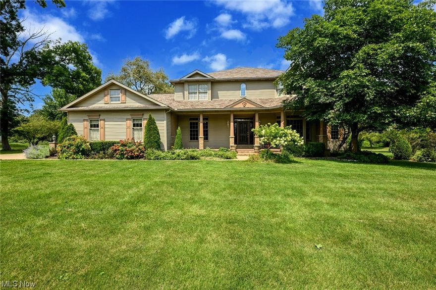 Welcome to your 5 acre retreat! Enjoy the feel of country living, just minutes away from amenities! This custom built home's floor plan flows effortlessly, making casual living & entertaining easy, as you move from the updated kitchen/dining areas to the cozy family room, or to the exterior patio. Gorgeous 3/4" Hickory hardwood flooring was installed on both upper levels. Enjoy a "Cup of Joe" from the kitchen's coffee bar, and take in the seclusion of the treed backyard and gardens from the kitchen's bay window. You will appreciate the design elements the home offers: trayed ceilings, overhead beams, custom fireplace mantle, and plenty of storage. The 4-season room and first floor office/music study, provide additional living space. Outdoors, the serenity of the pond w/ fountain & waterfall can be fully enjoyed. The 24 x 40 Barn w/loft, horse stall, water & electric, has a new roof, and rounds-out this property! Plus, a home warranty for your peace of mind, as the new owner!