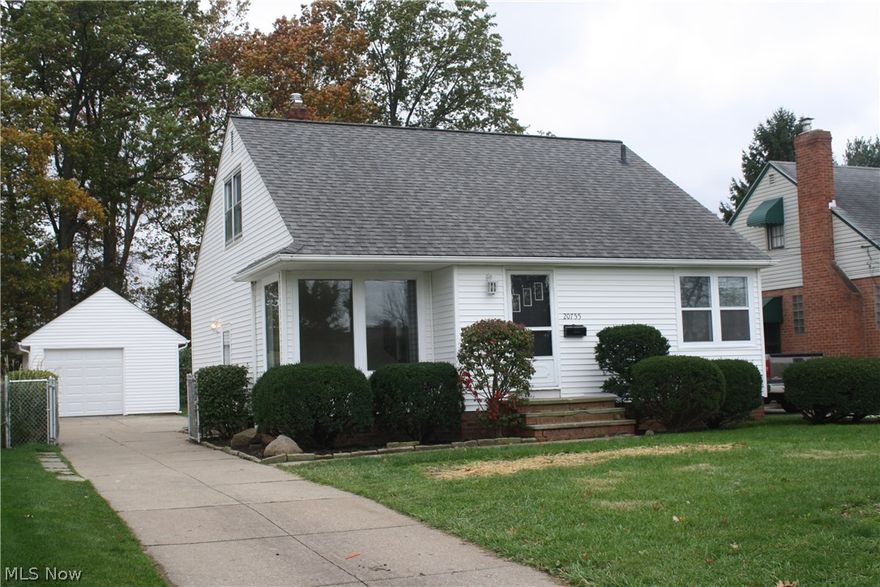 Are you looking for an incredible opportunity to own in Rocky River?! This charming, completely renovated home is ready for you! Upon arrival at this you will quickly notice all the exterior improvements- new energy-efficient windows, new vinyl siding, newer roof (2011), new garage door, landscaped front and back yards. As you enter the home, you will be greeted by cosmetic improvements throughout, including fresh, neutral paint and white trim, tiled flooring in bathroom and kitchen as well as new carpet in both upstairs bedrooms. The open, eat in kitchen comes with new cabinets, granite countertops with a modern backsplash and undermount double sink, new stainless steel microwave, dishwasher, refrigerator and gas stove.  The desired layout includes a large, sunlit living room, full bath and two bedrooms on the main floor with two bedrooms and plenty of storage on the second floor. The clean, partially finished basement offers an additional living area of 420 square feet, new resilient