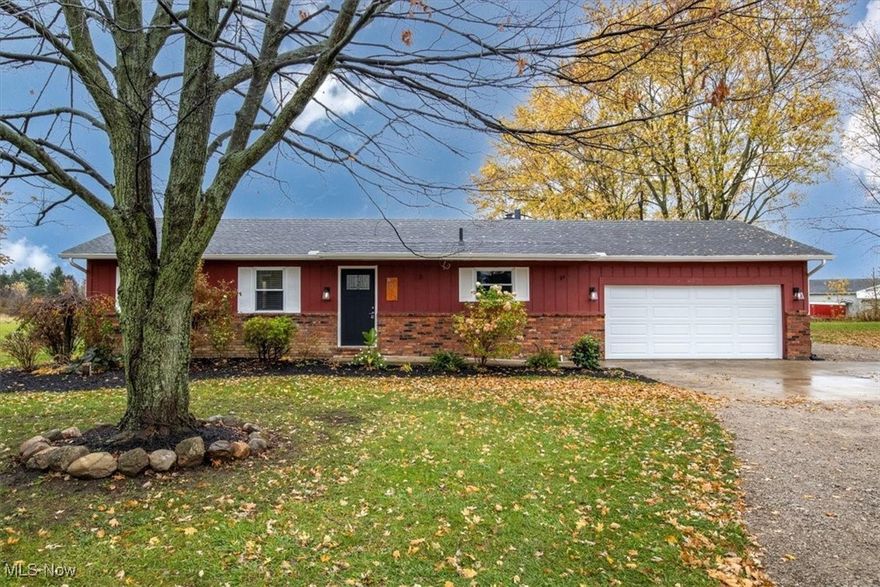 Be first or be sorry! Turn the key and move in. Updated throughout! Easy to show, immediate possession! Open and airy three bedroom, two full bathroom Ranch! Eat-in kitchen with granite countertops, tile backsplash, tile flooring and stainless steel appliances. Living room has wood burning fireplace and slider leading to a patio and two acre yard! Custom built main bathroom with tile shower. Rec room has laundry room, mechanical area and glass block windows. Two car attached garage with storage above. Shed and barn have electric. Extra wide driveway. All new lighting, outlets, 2 AC units, front door, gutters, soffits and fascia. Bathrooms 2023 & 2024. Kitchen, septic & driveway 2023. Refrigerator, washer, dryer, stove, dishwasher, gutters & downspouts 2022. Roof 2009. Includes one year home warranty!